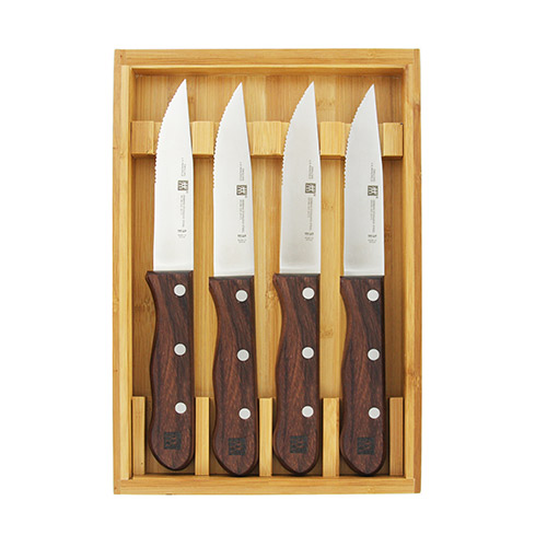 4pc 4.5" Steakhouse Steak Knife Set w/ Storage Case