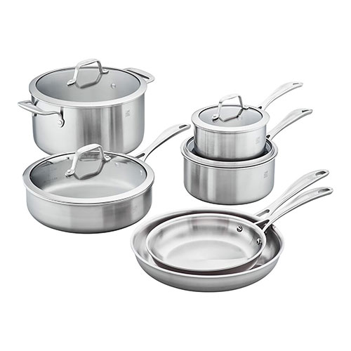 Spirit 10pc 3-Play Stainless Steel Cookware Set