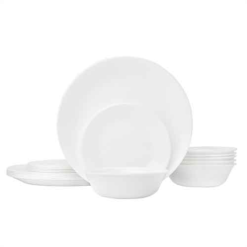 Livingware White Frost 18pc Round Dinnerware Set