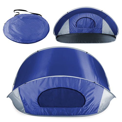 Manta Portable Beach Tent, Blue with Gray Accents