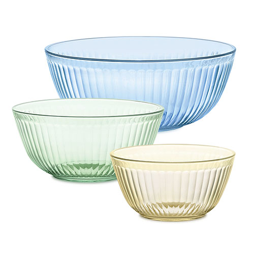 Colors Sculpted Tinted 3pc Mixing Bowl Set