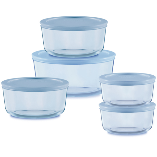 Simply Store Tinted 10pc Round Glass Food Storage Set