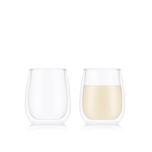 2pc SKAL Double Wall White Wine Glasses