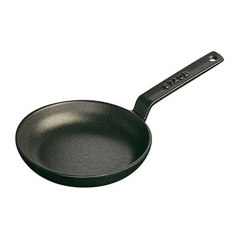 4.75" Cast Iron Mini Frying Pan, Matte Black