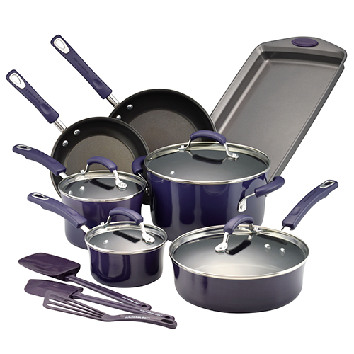 14pc Classic Brights Nonstick Cookware, Purple Gradient