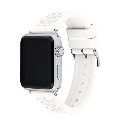 White Rubber Apple Watch Strap w/ "C" Logos, 38mm & 40mm