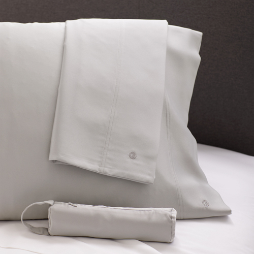 Satin Standard Travel Pillowcase Pair, Gray