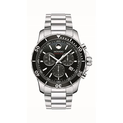 Mens Series 800 Silver-Tone Performance Steel Chronograph Watch, Black Dial