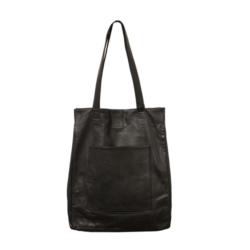 Margie Leather Tote/Shoulder Bag, Black