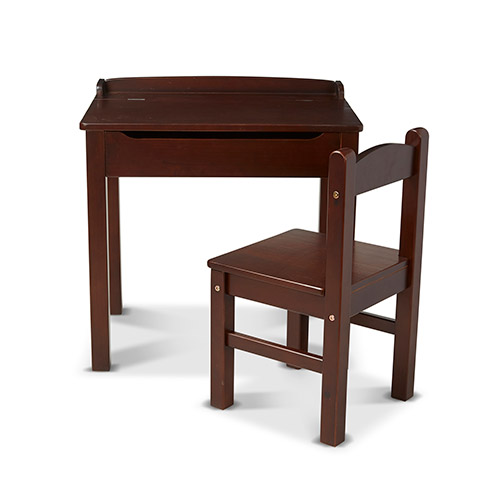 Kids Wooden Lift-Top Desk & Chair, Espresso