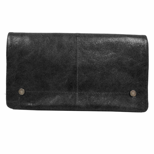 Terry Leather Wallet, Black