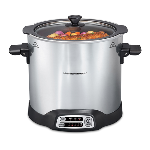 10qt Sear & Cook Stockpot Slow Cooker, Silver