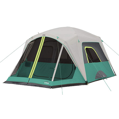 6P Straight Wall Cabin Tent w/ Screen Room