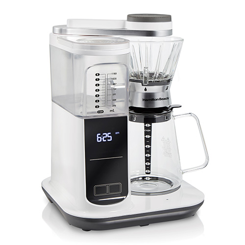 8 Cup Automatic or Manual Pour-Over Coffeemaker, White