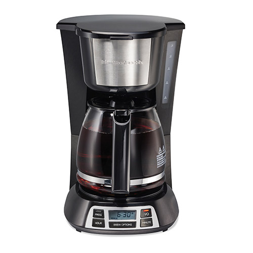 12 Cup Programmable Coffeemaker, Black/Silver