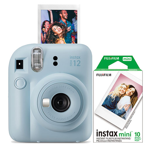 Instax Mini 12 Instant Camera w/ 10 Count Film, Pastel Blue