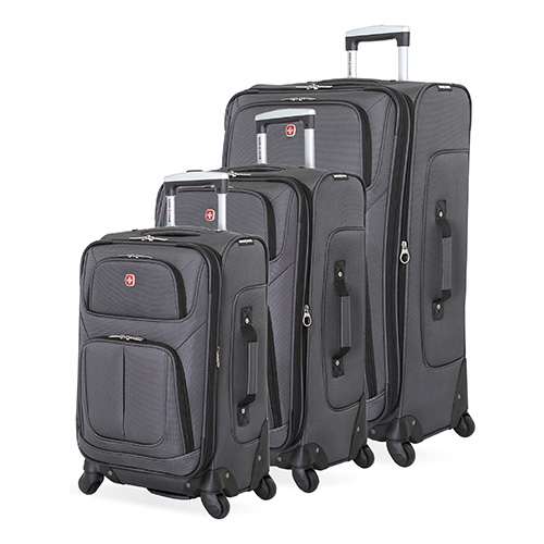 6283 Expandable Spinner 3pc Softside Luggage Set, Gray