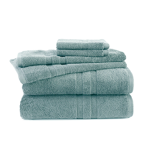 Solid 6pc Bath Towel Set w/ SILVERbac Antimcirobial, Mineral