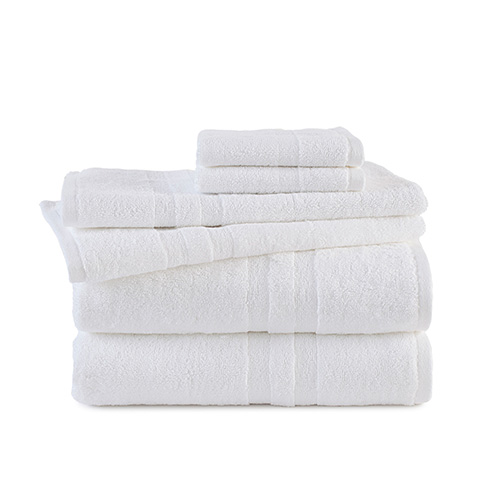 Solid 6pc Bath Towel Set w/ SILVERbac Antimcirobial, White