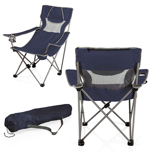 Campsite Camp Chair, Navy Blue w/ Gray Accents
