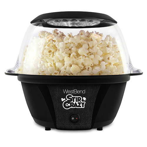 Stir Crazy Sitrring OIl Popcorn Machine w/ Serving Bowl, Black