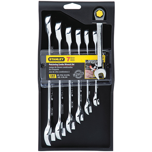 7pc Ratcheting Combination SAE Wrench Set