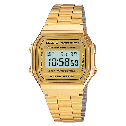 Unisex Vintage Digital Gold-Tone Bracelet Watch