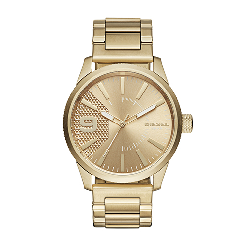 Mens Rasp Stainles Steel Gold-Tone Watch, Gold Dial