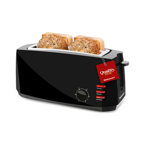 4 Slice Long Slot Cool Touch Toaster, Black