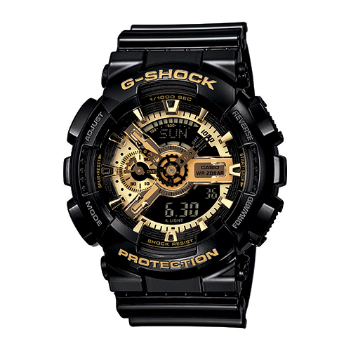 G-Shock Big Case Ana-Digi Watch, Black/Gold