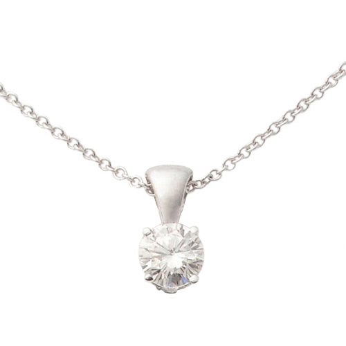 14k White Gold Diamond Necklace, .15ct