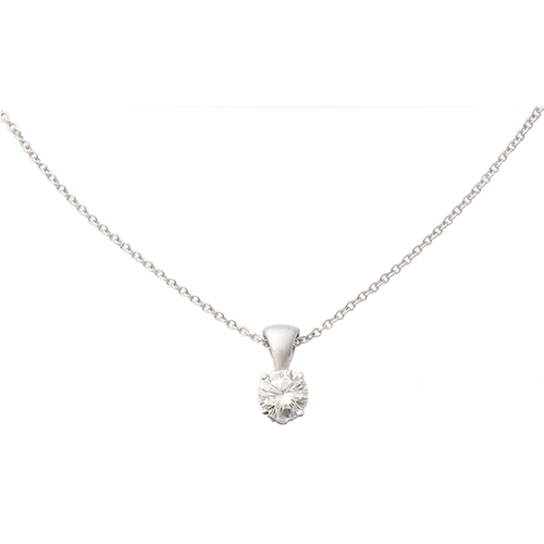 14k White Gold Diamond Necklace, .20ct