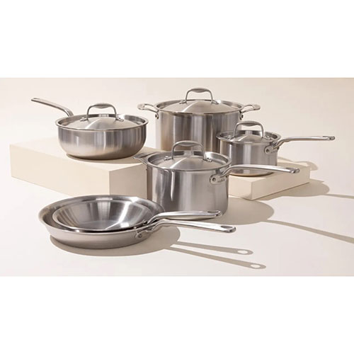 10pc 5-Ply Stainless Clad Cookware Set