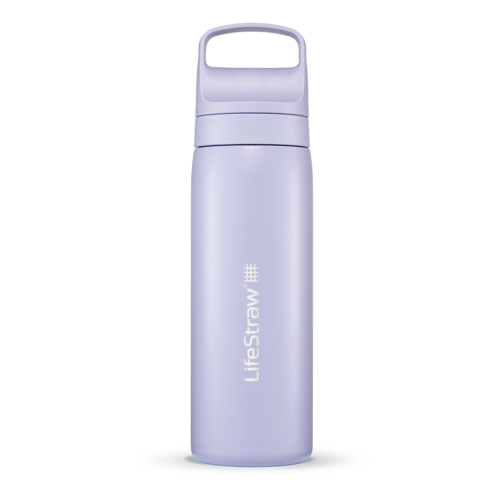 LifeStraw Go 18oz Stainless Steel Water Filter Bottle, Provence Purple