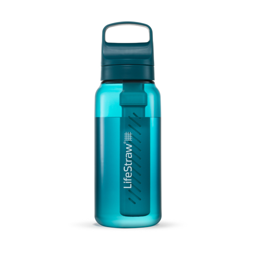 LifeStraw Go 1L Water Filter Bottle w/ Tritan Renew, Laguna Teal