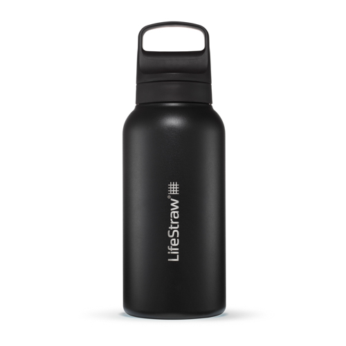 LifeStraw Go 1L Stainless Steel Filtered Water Bottle, Nordic Noir
