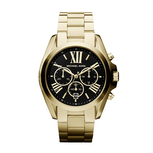 Unisex Bradshaw Gold-Tone Watch, Black Dial