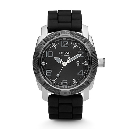 Fossil Mens Silicone Strap Sport Watch