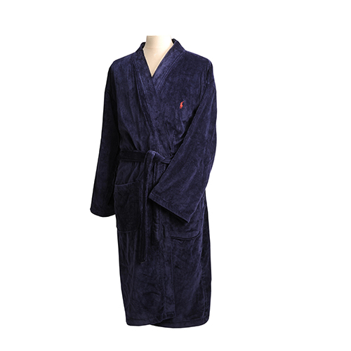 Navy Cotton Robe, Size L/XL