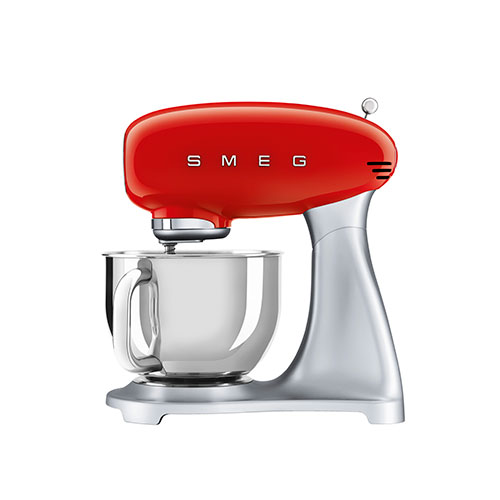 50s Retro-Style 5qt Stand Mixer, Red & Chrome