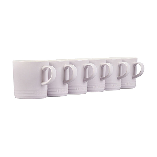 6pc Stoneware London Mug Set, White