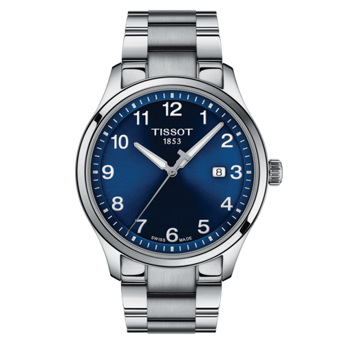Men's Gent XL Classic Stainless Steel Watch, Blue Dial