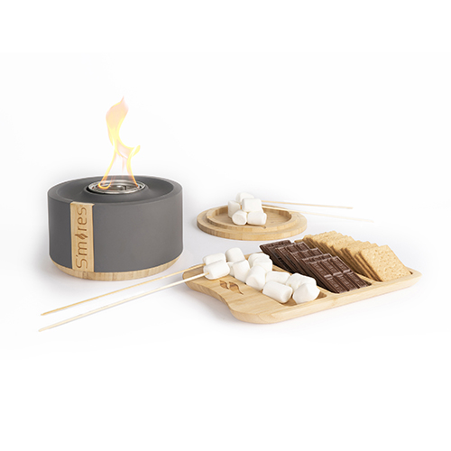 S'mores Deluxe Roaster Bowl w/ Gift Set & S'mores Board, Gray