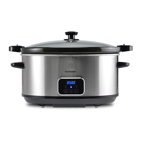 8qt Programmable Slow Cooker w/ Locking Lid, Brushed Stainless