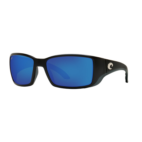 Blackfin Matte Black Sunglasses w/ Polarized 580P Blue Mirror Lens