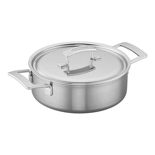 Industry 5 4qt Stainless Steel Deep Saute Pan w/ Double Handles