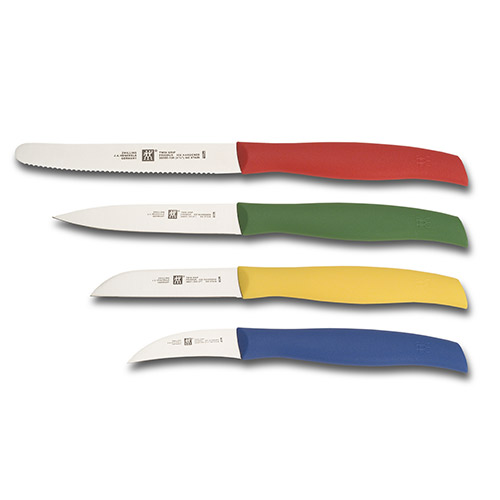 Twin Grip 4pc Multi-Colored Paring Knife Set