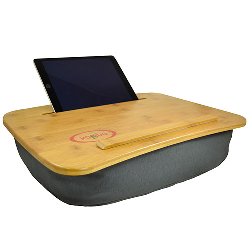 Traybo 2.0 Bamboo Laptop Tray w/Tablet Holder, Dark Gray