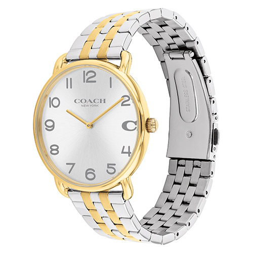 Mens' Elliot Two-Tone Stainless Steel Watch, Silver Dial