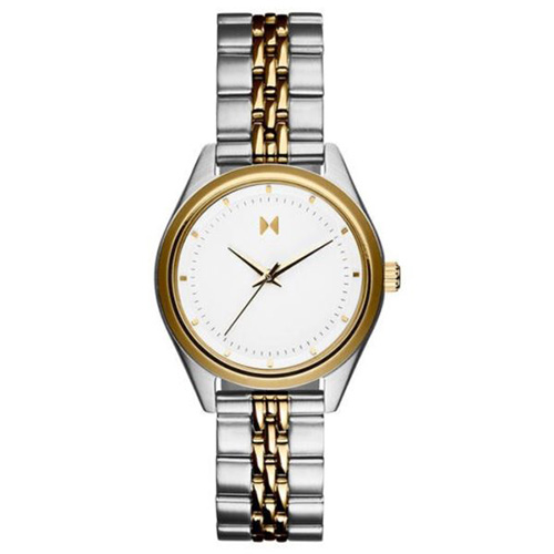 Ladies Rise Mini Sienna Two-Tone Stainless Steel Watch, White Dial